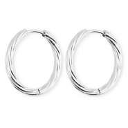 BY31&reg; Ohrringe aus rostfreiem Edelstahl / Creolen Twisted Silver