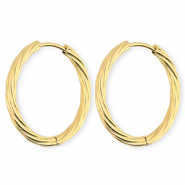 BY31&reg; Ohrringe aus rostfreiem Edelstahl / Creolen Twisted Gold