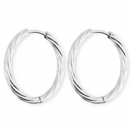 BY31&reg; Ohrringe aus rostfreiem Edelstahl / Creolen Twisted Silver