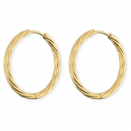 BY31&reg; Ohrringe aus rostfreiem Edelstahl / Creolen Twisted Gold