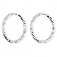 BY31&reg; Ohrringe aus rostfreiem Edelstahl / Creolen Twisted Silver