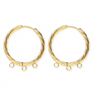 BY31&reg; Schmuckzubeh&ouml;r aus rostfreiem Edelstahl Ohrringe / Ohrstecker Twisted mit 3 &Ouml;sen Gold
