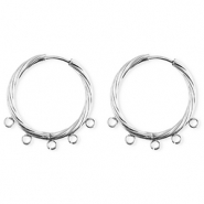BY31&reg; Schmuckzubeh&ouml;r aus rostfreiem Edelstahl Ohrringe / Ohrstecker Twisted mit 5 &Ouml;sen Silver