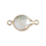 Imperfekten S&uuml;&szlig;wasserperlen Zwischenst&uuml;ck Round Gold-Natural white