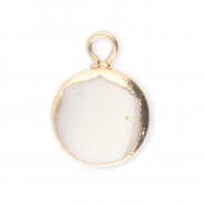 Imperfekten S&uuml;&szlig;wasserperlen Anh&auml;nger Round Gold-Natural white