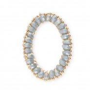 Top Facett Anhänger Oval Blue grey AB-gold
