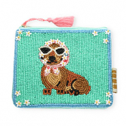 BY31&reg; Etui Dackel mit Blume Mint green-brown-light blue-pink-white