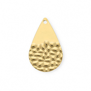 Rostfreier Edelstahl Anh&auml;nger Tropfenform Gold
