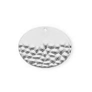 Rostfreier Edelstahl Anh&auml;nger Oval Silver