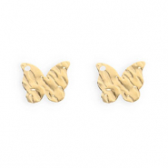 Rostfreier Edelstahl Schmuckzubeh&ouml;r Ohrringe / Ohrstecker Schmetterling mit &Ouml;se Gold
