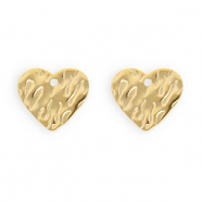 Rostfreier Edelstahl Schmuckzubeh&ouml;r Ohrringe / Ohrstecker Herz mit &Ouml;se Gold