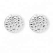 Rostfreier Edelstahl Schmuckzubeh&ouml;r Ohrringe / Ohrstecker Rund mit &Ouml;se Silver