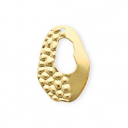 Rostfreier Edelstahl Anhänger Oval Gold