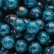 14 mm Glasperlen Multicolour teal