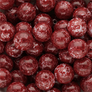 12 mm Glasperlen Burgundy red-white