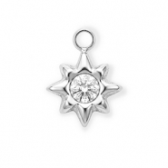 Anh&auml;nger aus rostfreiem Edelstahl mit Strass, Stern Silver-crystal
