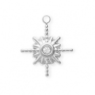 Anh&auml;nger aus rostfreiem Edelstahl mit Strass, Stern Silver-crystal
