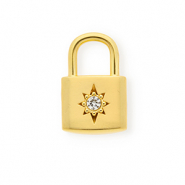 Anh&auml;nger aus rostfreiem Edelstahl mit Strass, Verschluss mit Stern Gold-crystal