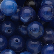 14 mm Acrylperlen Rund Dark blue-multicolour-white marble