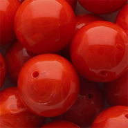 24 mm Acrylperlen Rund Red-white marble