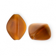 Acrylperlen Rhombus Brown-camel brown-white marble