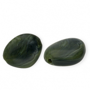 Acrylperlen Irregular Moss green-white marble