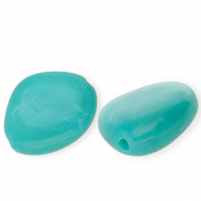 Acrylperlen Irregular Turquoise blue-brown-white marble