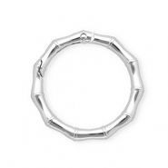 Zubeh&ouml;r f&uuml;r Schl&uuml;sselanh&auml;nger, Karabiner-Ring in Bambusoptik Silver