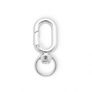 Zubeh&ouml;r f&uuml;r Schl&uuml;sselanh&auml;nger, Drehkarabiner oval Silver
