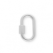 Zubeh&ouml;r Schl&uuml;ssel Anh&auml;nger Schloss, Oval Silver