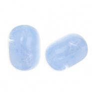 Acrylperlen Tube Light blue-white marble