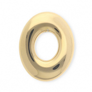 Schmuckzubeh&ouml;r Anh&auml;nger / Zwischenst&uuml;ck aus rostfreiem Edelstahl, Oval Gold