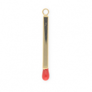 Anh&auml;nger aus rostfreiem Edelstahl, Streichholz Gold-red