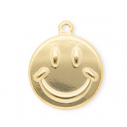 Anh&auml;nger aus rostfreiem Edelstahl, Smiley Gold
