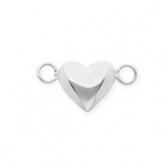 Schmuckzubehör Zwischenstück aus rostfreiem Edelstahl, Herz Silver
