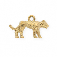 Anhänger aus rostfreiem Edelstahl, Leopard Gold