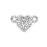 Schmuckzubehör Zwischenstück aus rostfreiem Edelstahl, Herz Silver