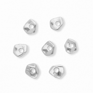Perle / Spacer aus rostfreiem Edelstahl, Nuggetform Silver