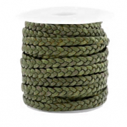 Echtes DQ Leder und Wildleder Flach geflochten 5 mm DQ Leder 