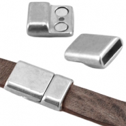 DQ Metall Magnetverschluss (f&uuml;r DQ Leder flach 10mm) Antik silber (Nickelfrei)