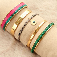 Schmucksets Schmuck und Accessoires aus geflochtenen Kunstleder-Baendern 