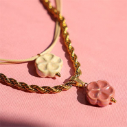 Neu Griechische DQ-Keramikperlen in Blütenform