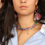 Schmucksets Einzigartiger Schmuck: Sari-Seidenband und DQ-Metall-Schieber