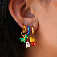 Neu Wow! Emaillierte Metallanhänger mit 