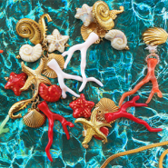 Schmucksets Sommer, Sonne, Strand; Schmuck mit Acrylperlen im Korallendesign