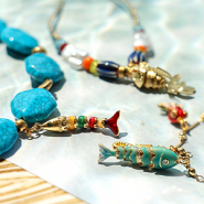 Neu Funky Fischanhänger aus Messing