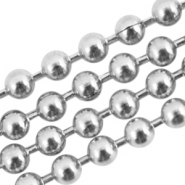 Stainless Steel Schmuckzubeh&ouml;r Ballchain 2mm aus rostfreiem Stahl Silber
