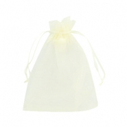 Schmuckbeutel Organza 10x13cm Light yellow
