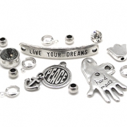 Metall Perlen und Anhänger DQ Metall Perlen DQ antik silber 