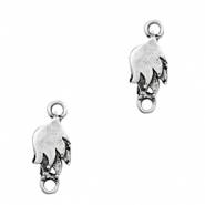 Metall Anh&auml;nger TQ Zwischenst&uuml;ck Federn Antique silber